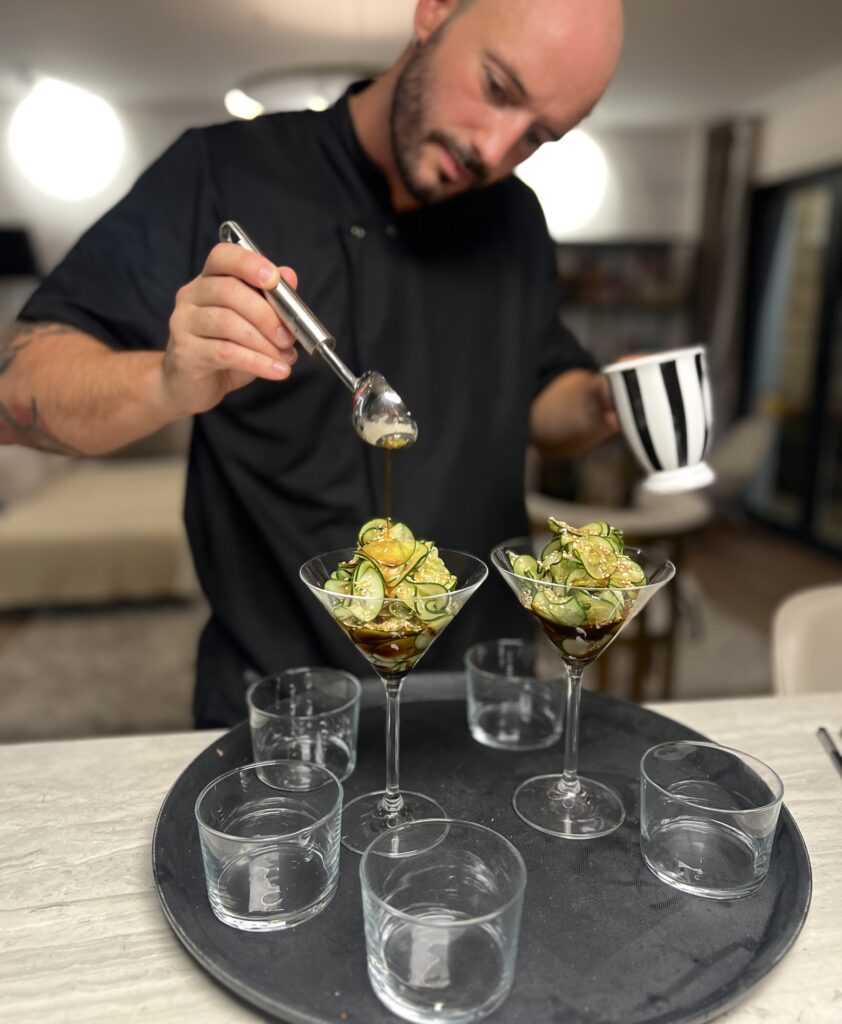Ensalada de pepino — chef privado cenas corporativas Mallorca
